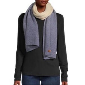 NWT Frye & Co Ombré Scarf Ribbed Knit Dusty Blue‎ Ivory